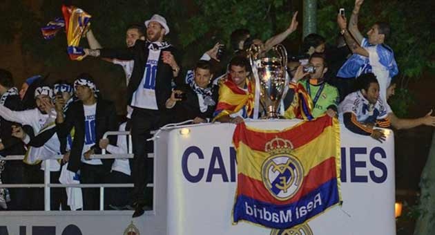 دوري ابطال اوروبا  : بالصور احتفالات فريق ريـال مدريد 