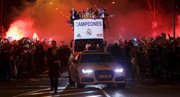 دوري ابطال اوروبا  : بالصور احتفالات فريق ريـال مدريد 
