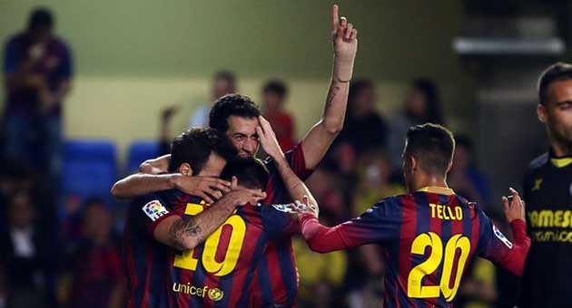 فوز برشلونة على فياريال 3-2 برشلونة يتخطى فياريال بصعوبة ويبقى في دائرة المنافسة