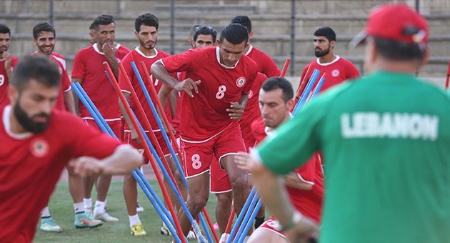 بالصور : منتخب لبنان يستعد لمواجهة كوريا الجنوبية 