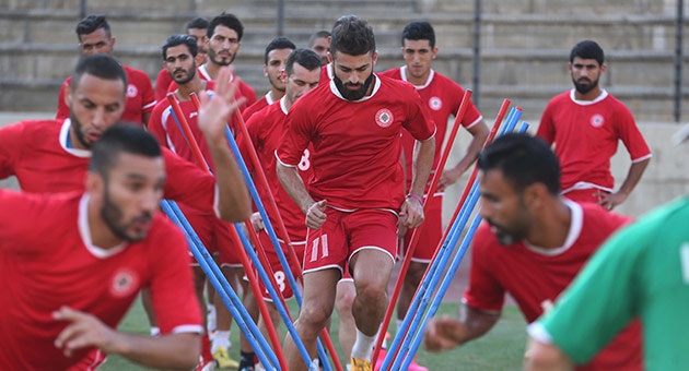 بالصور : منتخب لبنان يستعد لمواجهة كوريا الجنوبية 