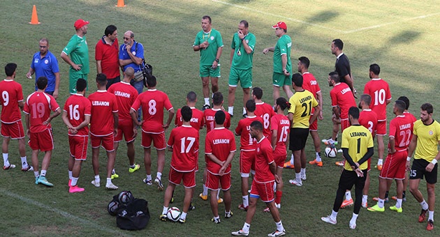 بالصور : منتخب لبنان يستعد لمواجهة كوريا الجنوبية 