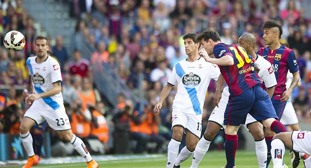تعادل برشلونة  امام  ديبورتيفو  وهاتريك الثامن لرونالدو  