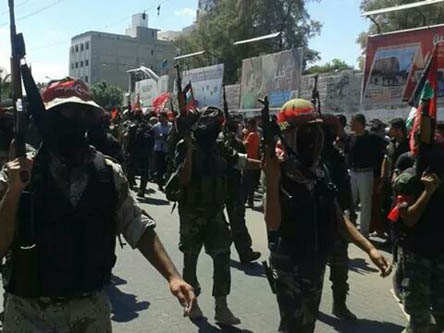 احتفالات الجبهة الشعبية الفلسطينية بانتصار غزة على العدوان الصهيوني - الجرف الصلب