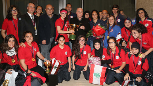 استقبال حافل لمنتخب لبنان للفتيات دون 17 عاماً