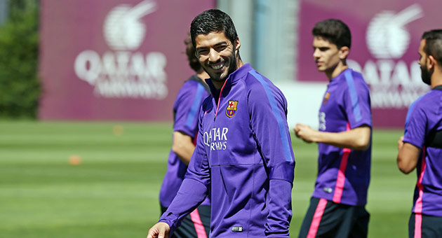 سواريز في تمارين برشلونة 