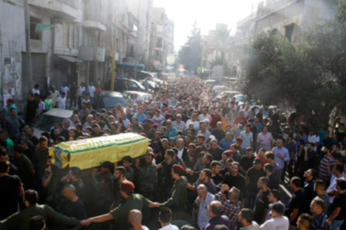 حشد غفير خلال تشييع الشهيد علي أحمد الحركة حزب الله يشيع ثلة من الشهداء في الجنوب والبقاع وبيروت