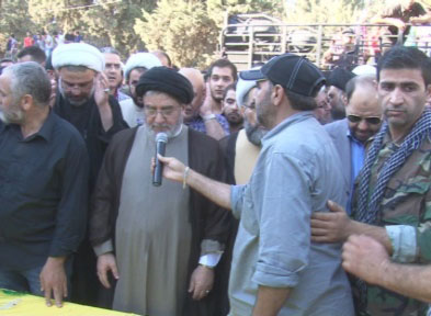 السيد ابراهيم امين السيد خلال الصلاة على الجثمان حزب الله يشيع ثلة من الشهداء في الجنوب والبقاع وبيروت
