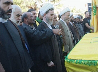 الصلاة على جثمان الشهيد حزب الله يشيع الشهيد محمد عبد الكريم زين الدين في الهرمل