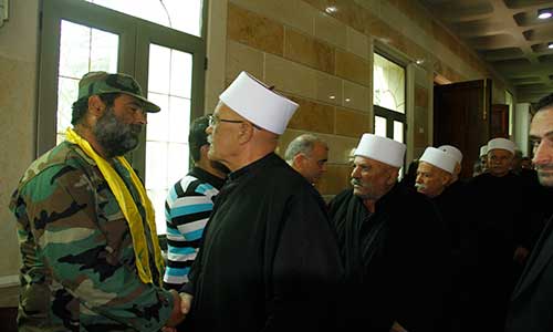 تقبل التنهئة والتبريك من فعاليات منطقة الجبل حزب الله وأهالي الجبل شيعوا الشهيد على سامر الحلاني