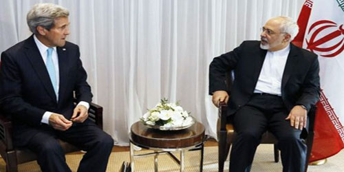 وزير الخارجية الإيراني محمد جواد ظريف ونظيره الأميركي جون كيري استكمال المفاوضات النووية في مونترو والكونغرس يسعى لتقويض صلاحيات أوباما بإبرام اتفاق مع إيران