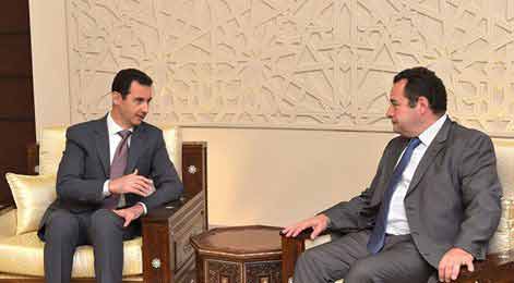 الرئيس الأسد مستقبلا بواسون الرئيس الأسد : السياسات الغربية تجاه سورية ساهمت في توسع الإرهاب