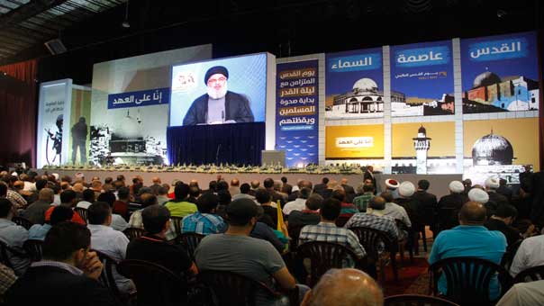 السيد نصرالله في يوم القدس: طريق القدس تمر في سوريا.. ولن نتخلى عن تحالفنا مع العماد عون