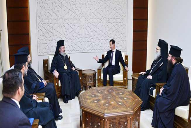 الرئيس الأسد لرئيس أساقفة قبرص: هدف الهجمة الإرهابية على سوريا نشر التكفير وضرب النسيج الاجتماعي