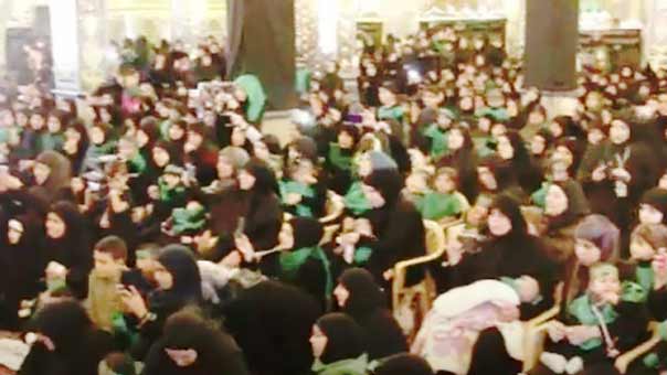 الامهات تتقاطر لمواساة الامام الحسين برضيعه في مقام السيدة خولة (ع)