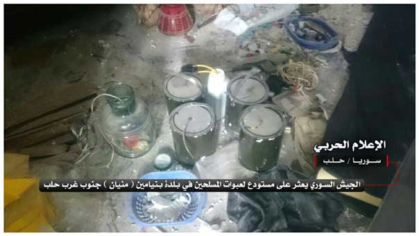 الجيش السوري يعثر على معامل لتصنيع القذائف في حلب وريف دمشق