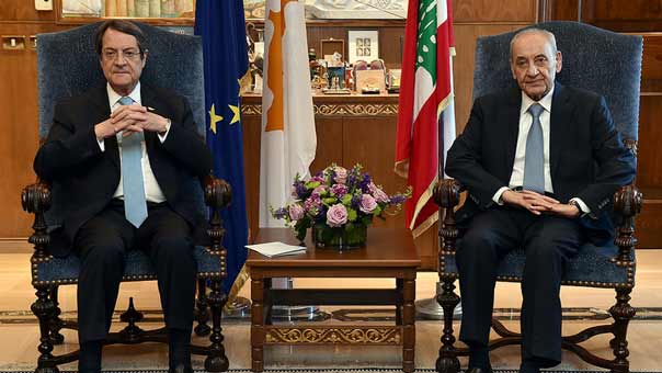  الرئيس بري استقبل الرئيس القبرصي: ما عاد يفيد إلا الدعاء لقانون الانتخاب