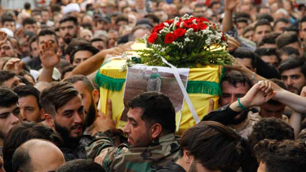 تشييع الشهيد المجاهد احمد نزيه مهدي &rsquo;سيد صادق&rsquo; في روضة الحوراء زينب (ع) في الغبيري