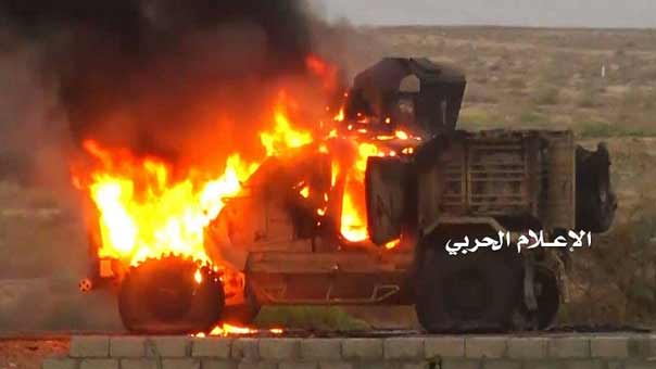 الجيش اليمني يدمر آلية محملة بالعسكريين السعوديين في نجران