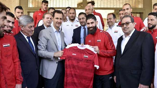 الرئيس الأسد لـ&rsquo;نسور&rsquo; المنتخب السوري: هذه الإنجازات ما كانت لتتحقق لولا إنتصارات قواتنا ضد الإرهابيين 

