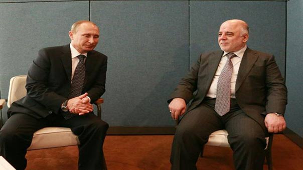 العبادي وبوتين يبحثان &rsquo;خطر&rsquo; المقاتلين الشيشانيين والتسليح الروسي للعراق