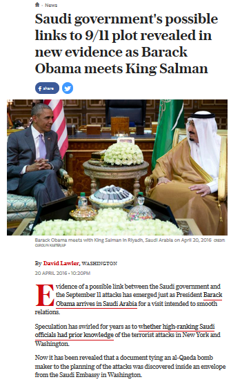 &rsquo;The Telegraph&rsquo;: معلومات عن احتمال وجود علاقة بين حكومة الرياض وهجمات 11 أيلول 2001