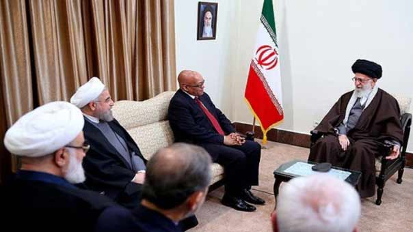 الامام الخامنئي استقبل رئيس جمهورية جنوب افريقيا: للتصدي للعراقيل التي تضعها الدول الاستكبارية أمام تعاون الدول المستقلة