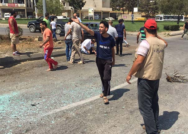 شهيدة وجرحى بانفجار بعبوة ناسفة على دوار الكسارة في زحلة