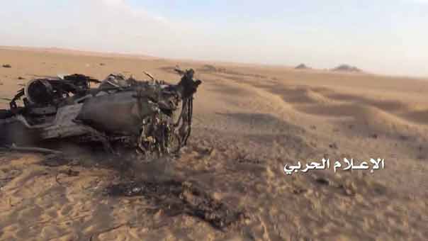 الجيش اليمني واللجان الشعبية يدمرون آلية سعودية ويسقطون طائرة استطلاع في نجران