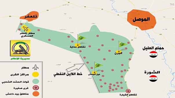  الحشد الشعبي يستكمل المرحلة الخامسة ويحرر 400 عائلة وعدد من القرى