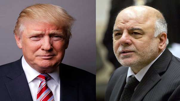الرئيس الأميركي يتصل هاتفيًا برئيس الوزراء العراقي.. والعبادي يطالب بإزالة العراق من قائمة حظر السفر الأميركية