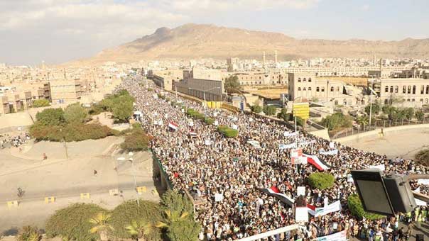 صنعاء تشهد مظاهرة كبيرة تحت عنوان ’البأس الشديد’