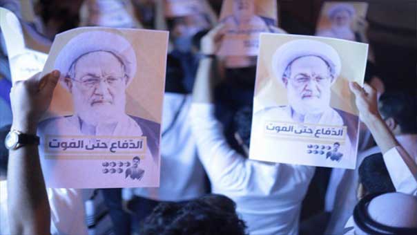 نظام آل خليفة يرجئ محاكمة آية الله قاسم.. والشعب يرتدي الأكفان دفاعًا