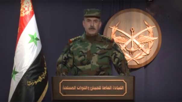 قيادة الجيش السوري تعلن استعادة جميع النقاط وكتل الأبنية التي تسلل إليها الإرهابيون في منطقة المعامل شمال جوبر