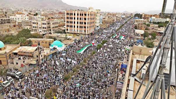 صنعاء قالت كلمتها بمسيرة جماهيرية حاشدة..اليمن  مع القدس رغم العدوان 