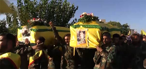تشييع الشهداء لطفي العلي ومروان البردان وحسن شريفة الى مثواهم الأخير 