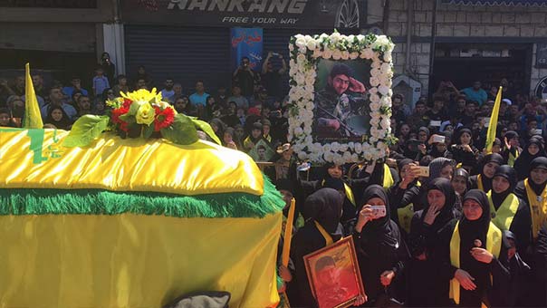 حزب الله و أهالي النبطية يشيعون الشهيدين قاسم سليمان وحسن حمادي