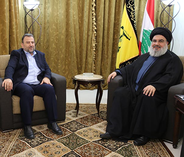 السيد نصر الله اتصل بأمين عام &rsquo;الجهاد &rlm;الاسلامي&rsquo; واستقبل نائب رئيس &rlm;المكتب السياسي لـ&rsquo;حماس&rsquo;: معكم في معركة المصير الواحد