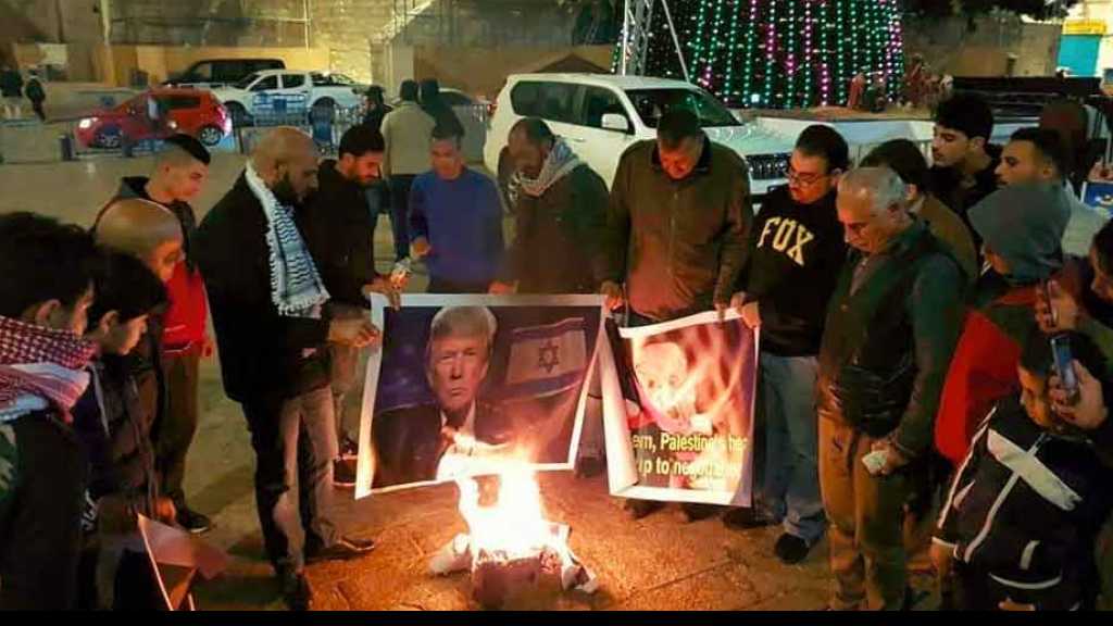 &nbsp;أيامُ غضبٍ فلسطينيةٍ رفضاً للعدوان الأميركي على القدس المحتلة .. ومحتجون يحرقون صور &rsquo;ترامب&rsquo;&nbsp;