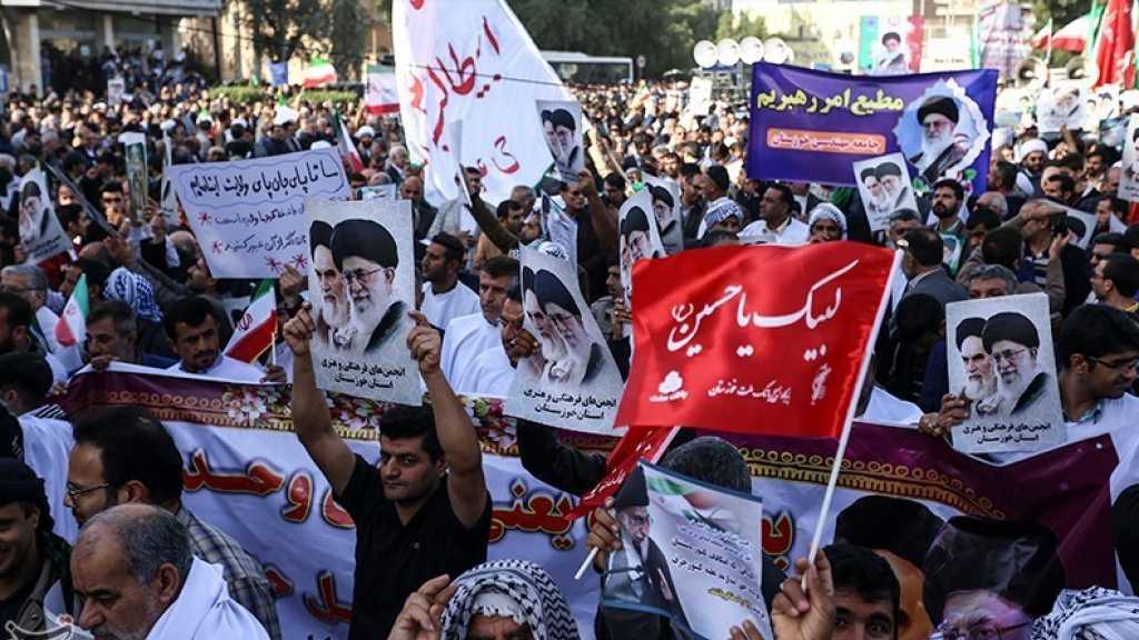بالصور: مسيرة &rsquo;عظمة الوحدة&rsquo; في الأهواز تجدد العداء لأميركا و&rsquo;إسرائيل&rsquo; وترفض التدخلات الخارجية