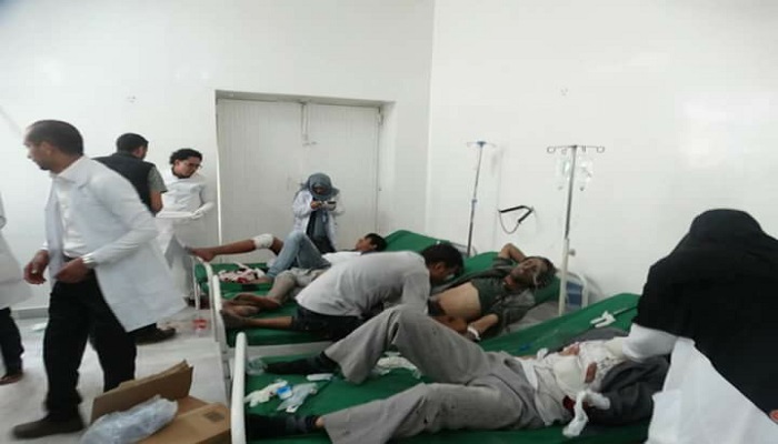 91 شهيداً وجريحاً في غارات للعدوان السعودي على مكتب رئاسة الجمهورية بصنعاء