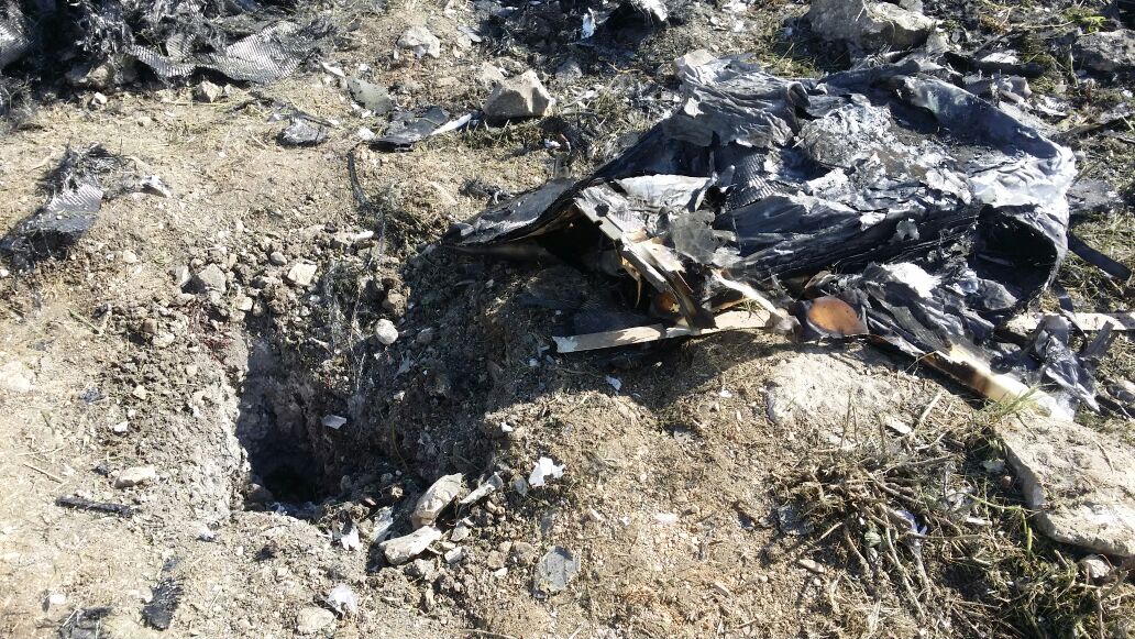 سقوط طائرة تجسس اسرائيلية في خلة مريم قضاء بنت جبيل