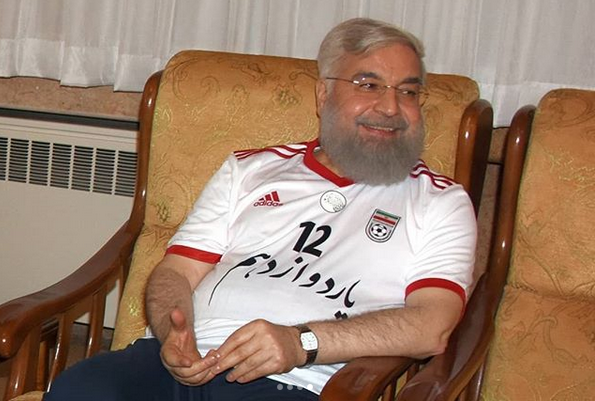 كيف تابع الرئيس روحاني مباراة المنتتخب الإيراني؟