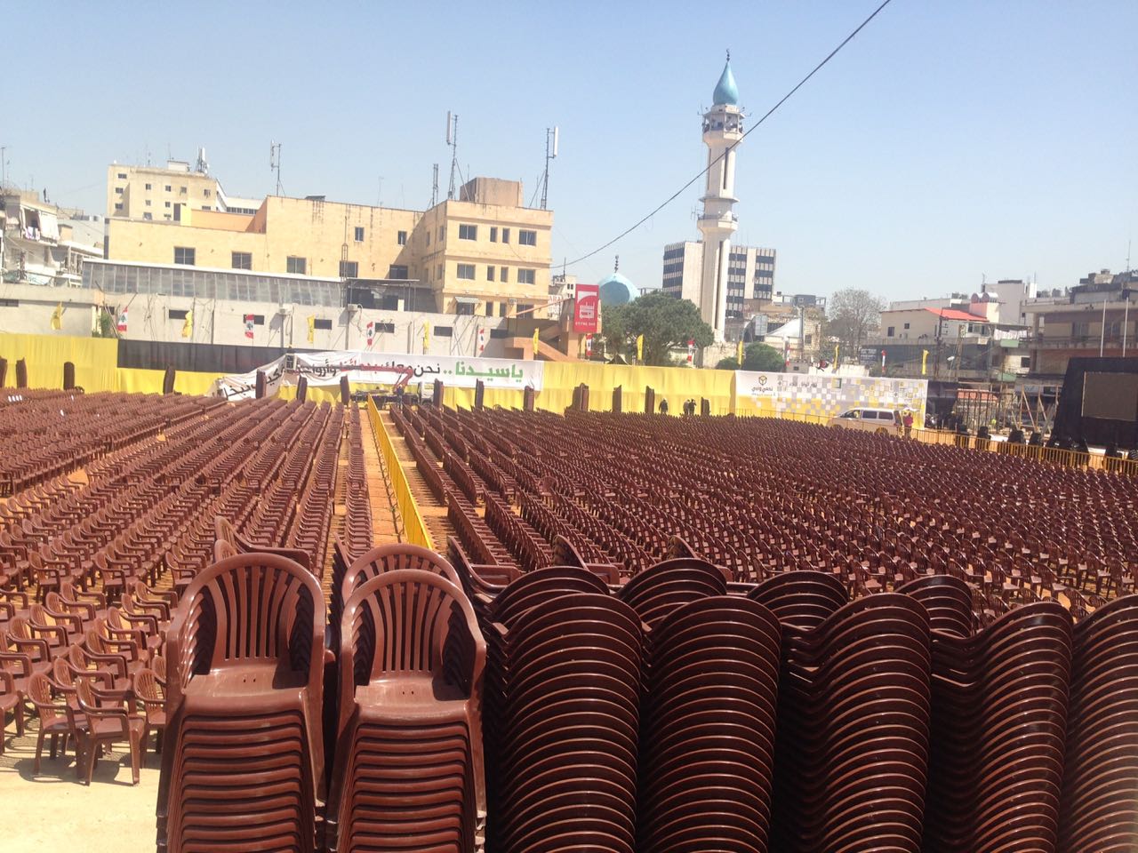 حزب الله يستكمل تحضيرات مهرجان &rsquo; الوفاء للنصر&rsquo;